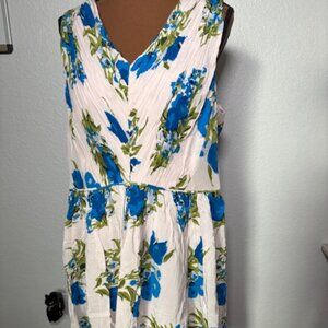 Boden Blue Floral Midi Dress – Size 16R